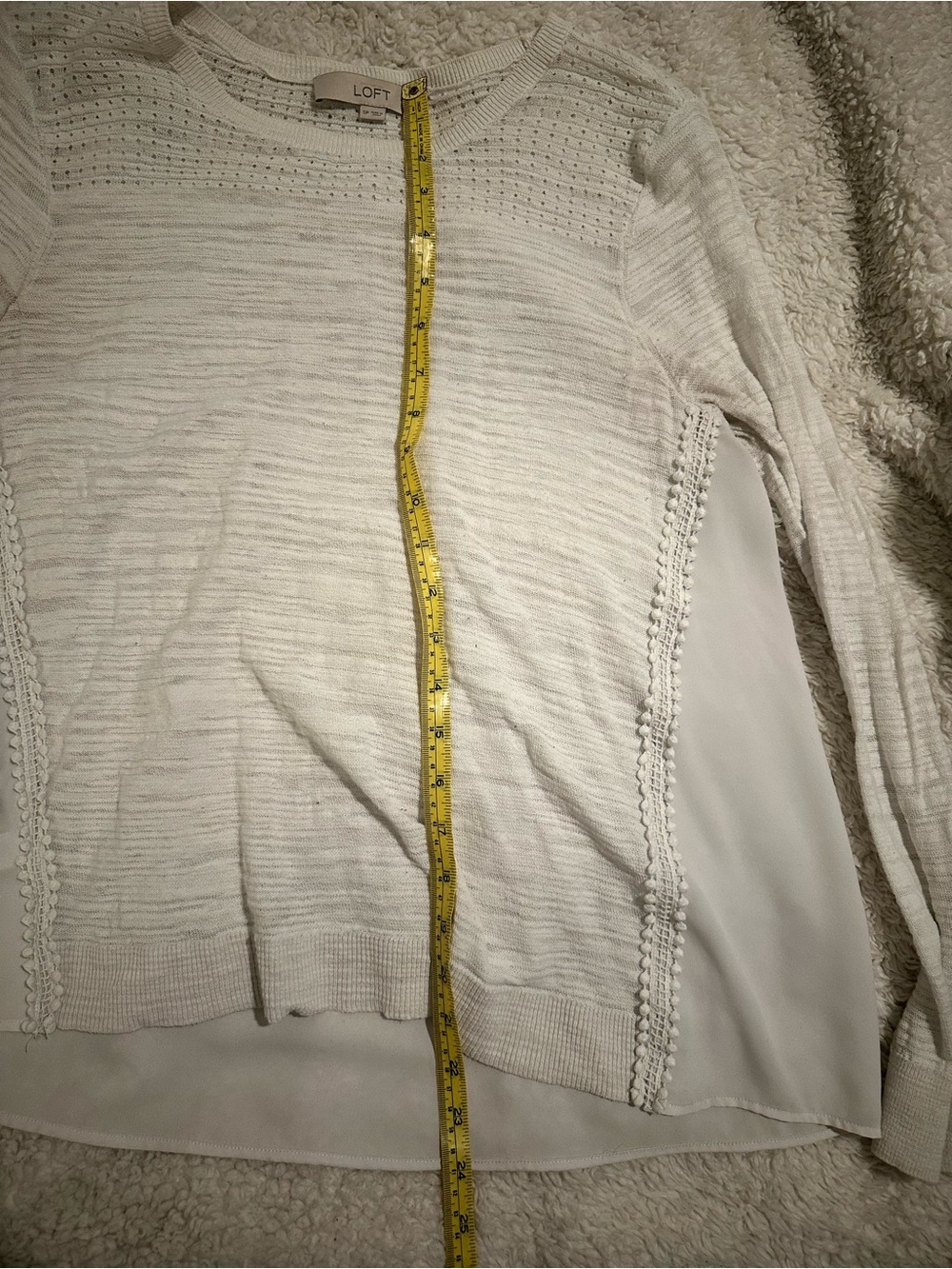LOFT Cream and White Tops Trio - Cream, White, Navy Stripe - Picture 10 of 10